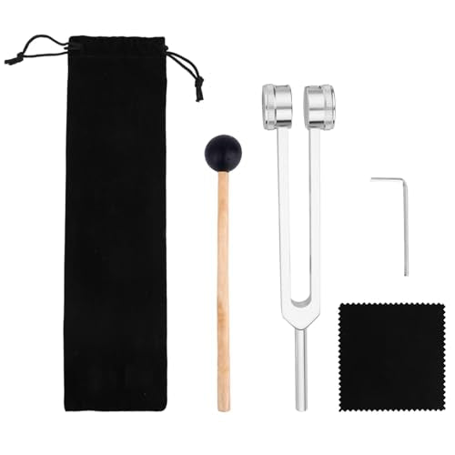 5pcs Tuning Fork Set, 128Hz Tuning Forks with Wooden Hammer & Wrench Sound Instruments for Yoga Chakra Balancing