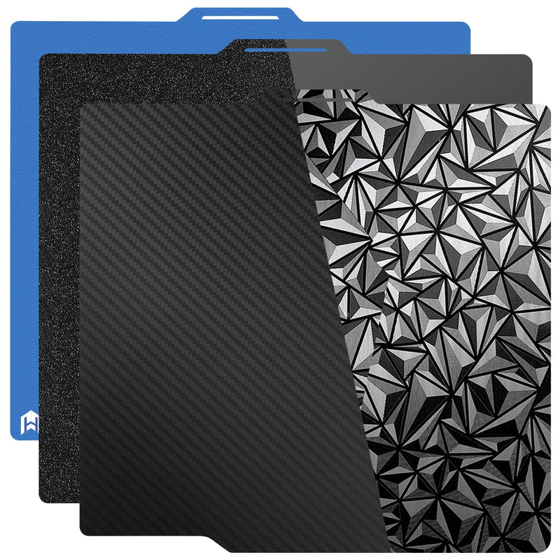 HzdaDeve 3PK P1S Build Plate for Bambu Lab P2S/X2D/P1S/P1P/A1/X1C/X1E Dual-Textured Cold Cool PEI Double Smooth PEO PET Plate Black Sheet Board 257.5x257.5MM Heated Bed Spring Steel Flexible Platform