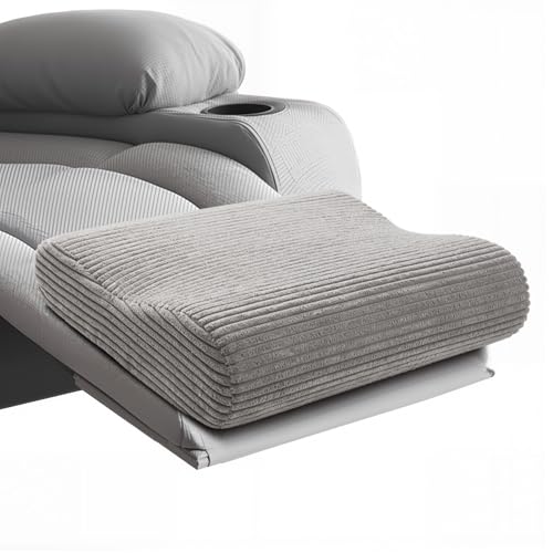 B Shape Corduroy Recliner Foot Pillow, Foam Extra Large Foot Rest Cushion with Adjustable Straps, Suitable for Bed Chair Sofa Headrest Back Lumbar Leg Support Pillow (Dark Grey) Dark Grey