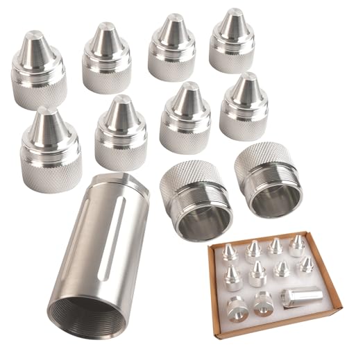 Generic cone-shaped stainless steel lug nuts, 1/2 and 5/8 inch, silver sealed-end truck parts