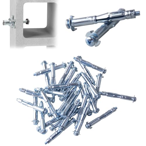RiseDirectly M5-65 zinc-plated steel hollow-wall anchors for drywall, plaster, tile, and cavity walls