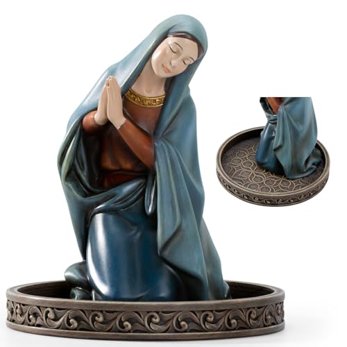 BC Catholic 6.2" H Praying Virgin Mary Statue with Rosary Holder Base Multiple Color 6.2 inch H