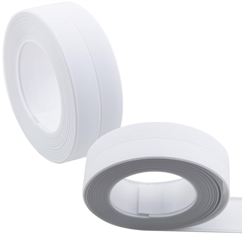 Self Adhesive Sealing Tape 2 Rolls Toilet Base Waterproof Seal Strip for Bathtubs Floors Wall Edges Multi Surface Gap Covering Material White 2.2cm x 10.5ft