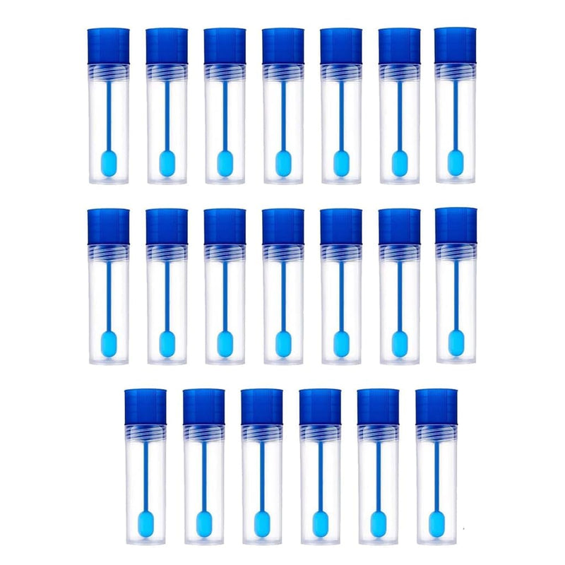 Pack of 20 Sample Tubes, 15 ml Set, Chair Sample Tubes with Spoon for Easy Sampling, Leak-Proof Faecal Sample Tubes for Dogs and Cats, Ideal for Laboratory, Pet Owners and Scientific Tests