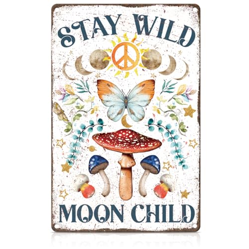 Stay Wild Moon Child Metal Tin,Zen Meditation Spiritual Sign Zen wild moon child