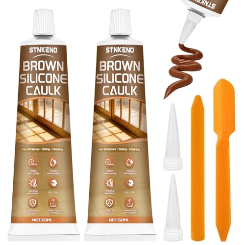 Brown Silicone Caulk, 3.53 Oz Brown Silicone Sealant Waterproof