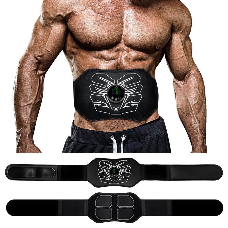 ABS Stimulator,Ab Machine, EMS Muscle Stimulator Ab Workout Equipment, Ab Machine Abdominal Trainer for Men and Women Home Fitness Training, Electric Muscle Stimulation Core Exercise Device White