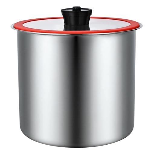 Umimile 304 Stainless Steel Airtight Food Storage Container – 10L (2.6Gal) Metal Canister with Clear Lid, 0.8mm Thick, Silicone Plug Release & Removable Gasket – for Rice, Flour, Pet Food (13L) 13L