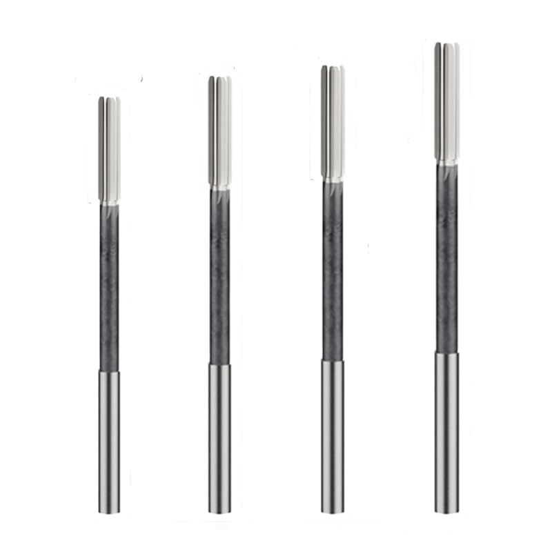 DRINYOUNG H7 straight shank chucking reamer milling cutter set, 4 carbide reamers in 3/8, 1/2, 5/8, and 3/4 inch sizes