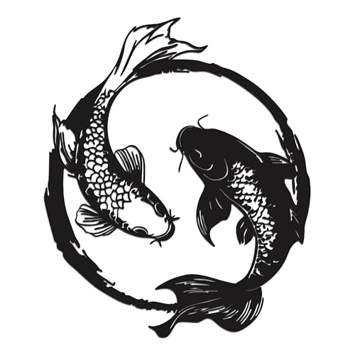 YATEASLU Yin Yang Koi Wall Decor, Zen Fish Art