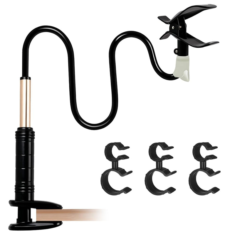 CPAP Hose Holder, Height Adjustable CPAP Hose Holder with 3 Clips, 360° Flexible, Tangle-Free, Adjustable & Robust