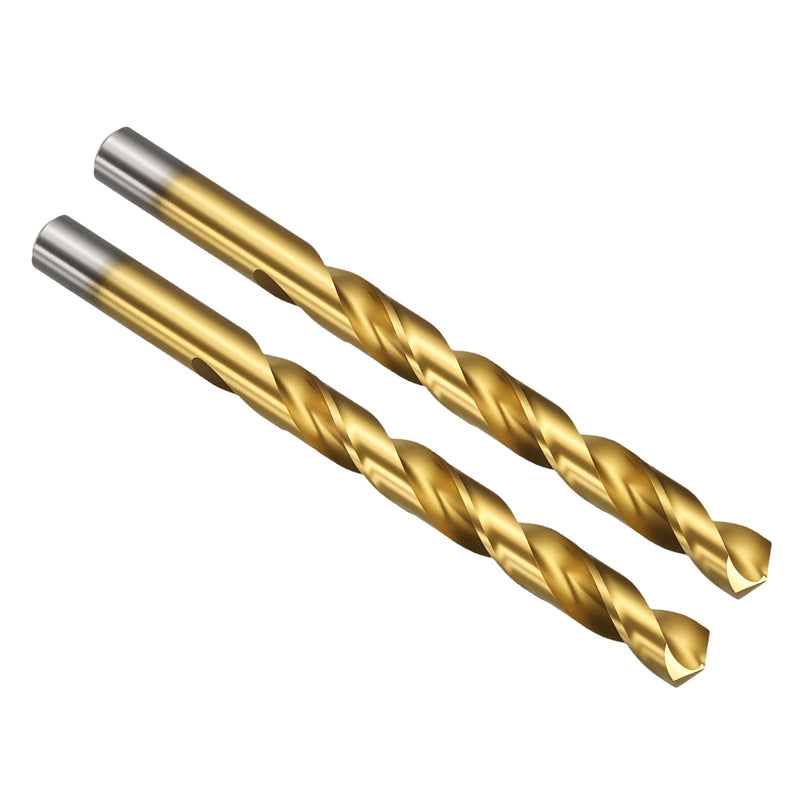 PATIKIL 15/32" Drill Bit, M42 8% Cobalt High-Speed Steel Jobber Straight Shank 135° Titanium Nitride (TiN) Coated for Hard Metal Stainless Steel - 2 Pack 15/32"