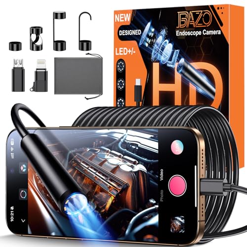 BAZO 1920P HD endoscope camera borescope with light and 8 adjustable LEDs