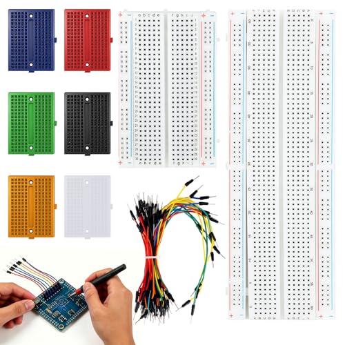 Breadboard Kit con 830、400 Breadboard 6 Mini Breadboard 65 Bridges | Breadboard Kit Breadboard Electron ik Proto Shield Distribution for Arduino and Electrical Connections