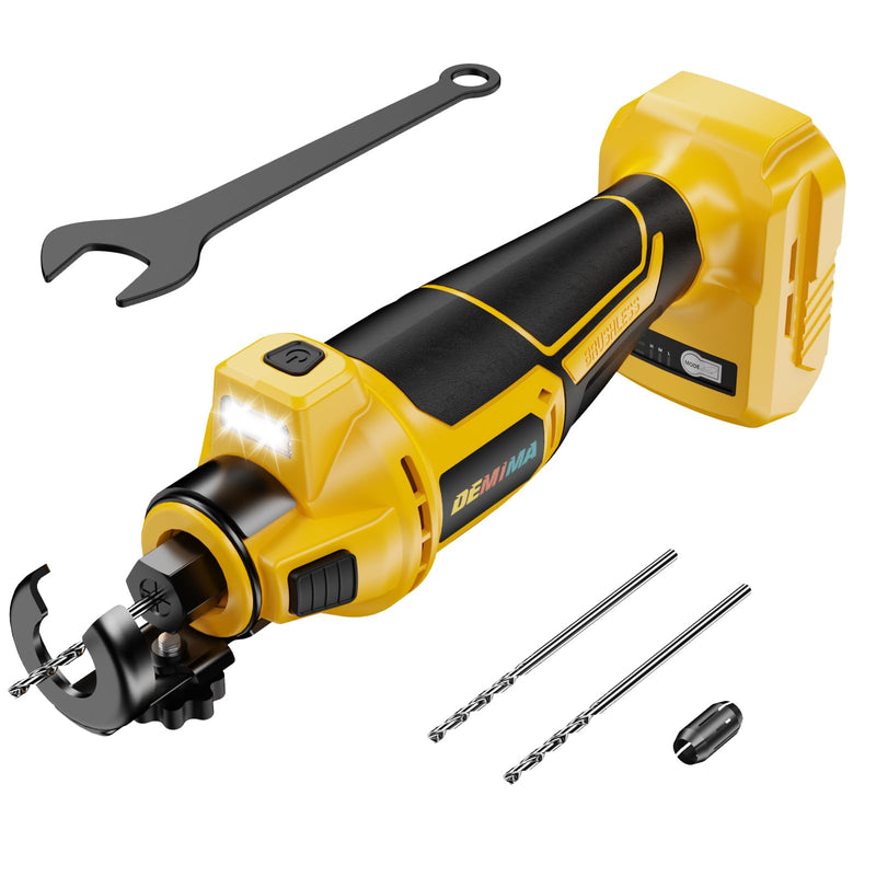 Cordless Drywall Cut-Out Tool Compatible with Dewalt 20V Battery, 3 Speed Adjustable Brushless Rotary Saw with Up to 30000 RPM, Compact Spiral Saw Kit for Wood,Drywall,Tiles,plastic, (Tool Only) For Dewalt