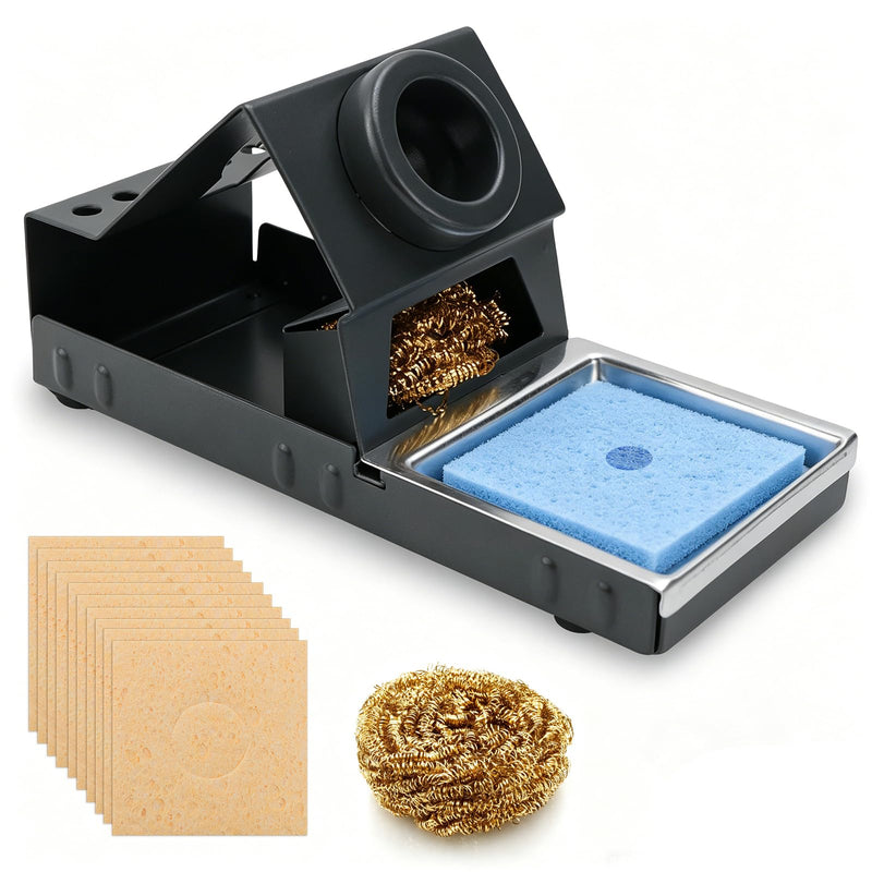 Soldering Iron Holder Soldering Iron Stand with Brass Wool | Soldering tip slots with cleaning sponge for various soldering work