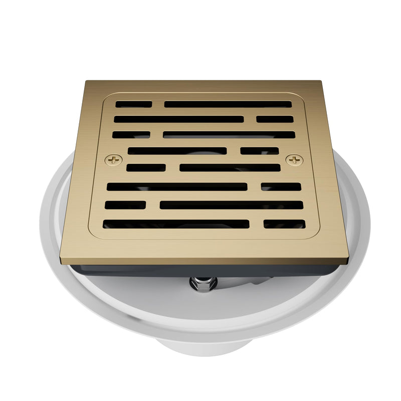 4 Inch Tile-in Square Champagne Bronze Shower Drain, Replace Delta Shower Drain, Shower Floor Drain Champagne Gold DT062412-CZ