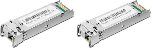 TP-Link TL-SM321A 1G Mini-GBIC Single-Mode Transceiver Module, 1000Base-BX WDM Bi-Directional SFP Module, LC Port, TX: 1550nm RX: 1310nm (Pack of 2) Pack of 2