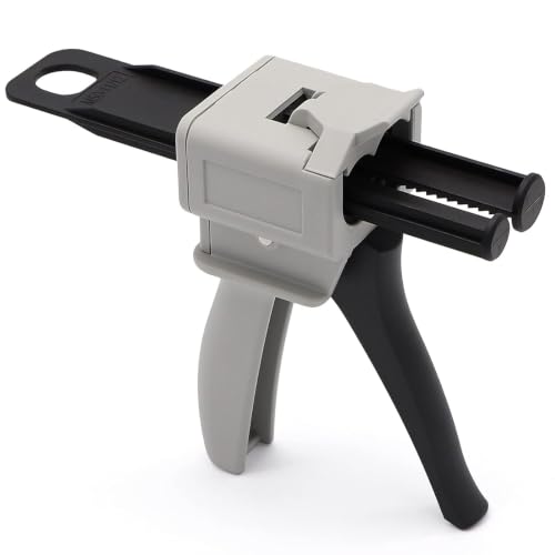 GGFOXLEW 50ml dual cartridge adhesive dispensing gun with metal valve for 1:1 and 2:1 glue ratios