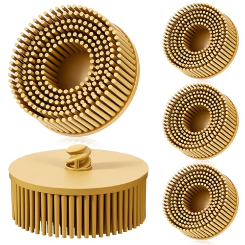 Lanties 2-inch yellow bristle discs, 80 grit coating removal discs, 5-pack