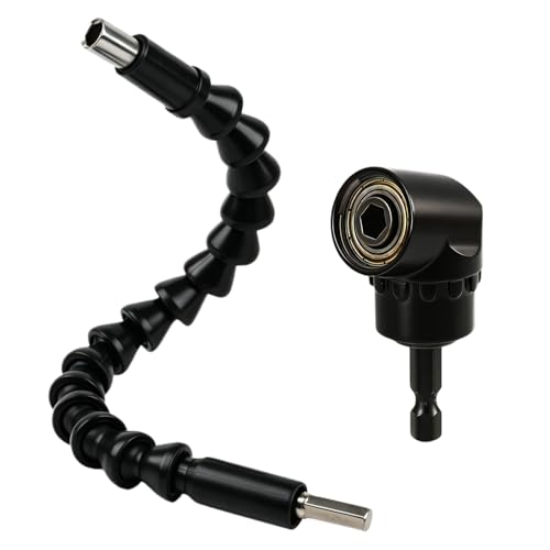 Angle Gear Adapter for Cordless Screwdriver, Angle Screwdriver Attachment, Flexible Shaft & Bit Holder for Tight Spaces, Angle Wrench Adapter for Hammer Drill and Torque Wrench