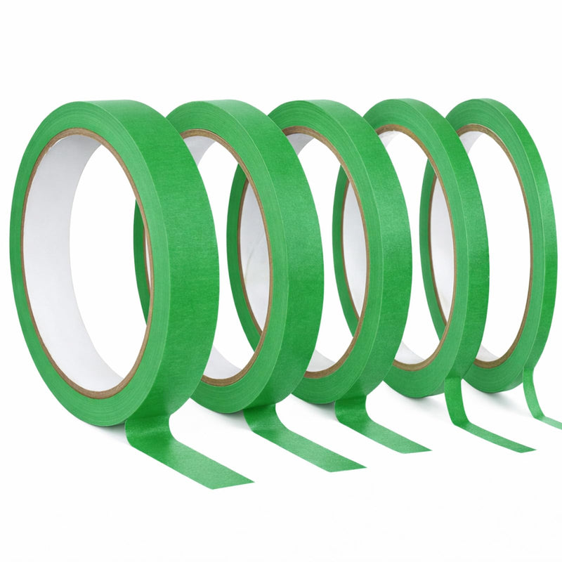 5 Rolls Pinstriping Tape, 1/8, 1/5, 1/3, 2/5, 3/5 Inch Wide Pinstripe Tape Automotive Masking Tapes for DIY, Paint, Art Crafts (Green 21 Yd)