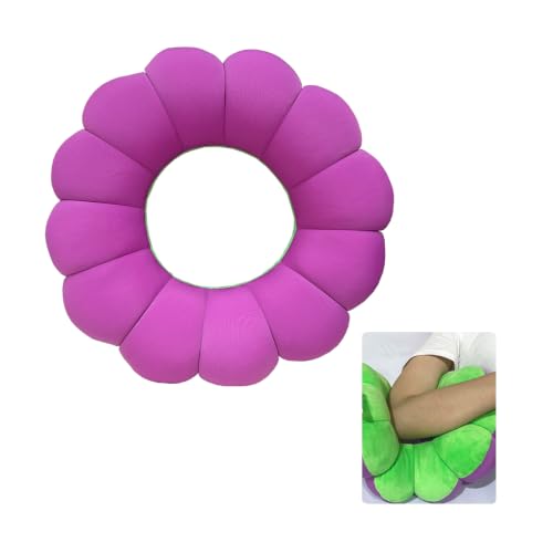 Bed Sore Cushion for Pressure Relief, Donut Pillow for Sitting Sleeping, Flower Positioning Pillow for Ear, Elbow, Leg Support, Desk Nap Pillow for Office, Home, Travel (Magenta & Purple) Magenta & Purple