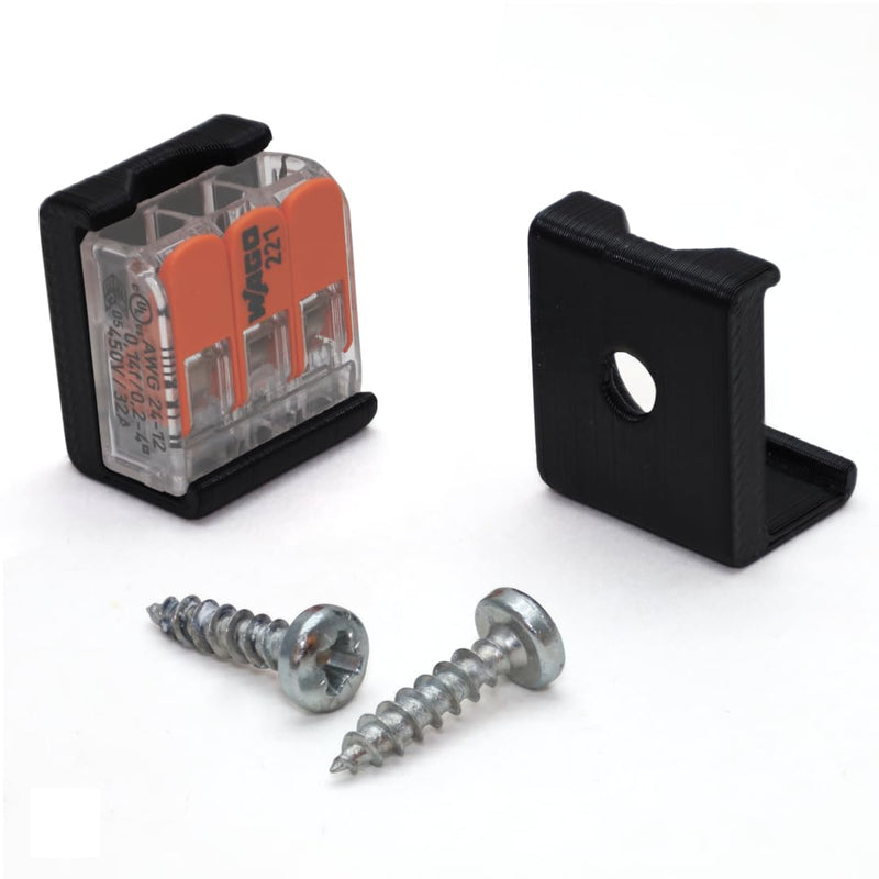 Holder for Mounting Compatible with WAGO 221 Connection Clamps, for Mounting on Various Surfaces Glue/Screws (16, Holder 2/3/5 Conductor 4 mm2 + Screw) Halter 2/3/5-Leiter 4mm2 + Schraube 16