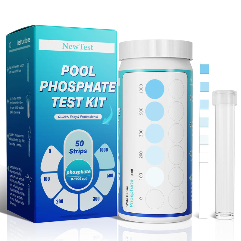 Pool Phosphate Test Kit: 50CT Professional Phosphate Test Strips for Swimming Pools Water Accurate & Easy to Read 50