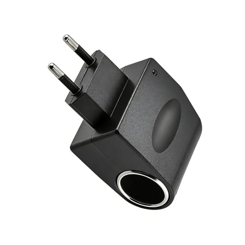 Powice Adapter 12 V to 230 V, 230 V to 12 V Cigarette Lighter Socket 24 W 2 A - AC/DC Voltage Converter EU Plug, 220 V to 12 V Converter for Car Devices, Compressor, Cool Box