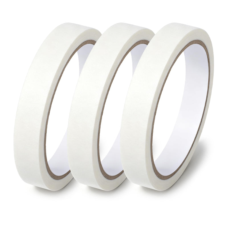 3 Rolls Washi Tape, 32 Feet x 0.6 Inches White Decorative Masking Tape, Self-Adhesive for DIY Crafts, Scrapbooks, Journals & Planners (787.4 Inch Length)