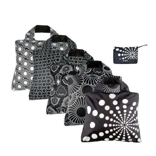Envirosax Monochromatic Full Pouch Reusable Grocery Shopping Bags Set of 5