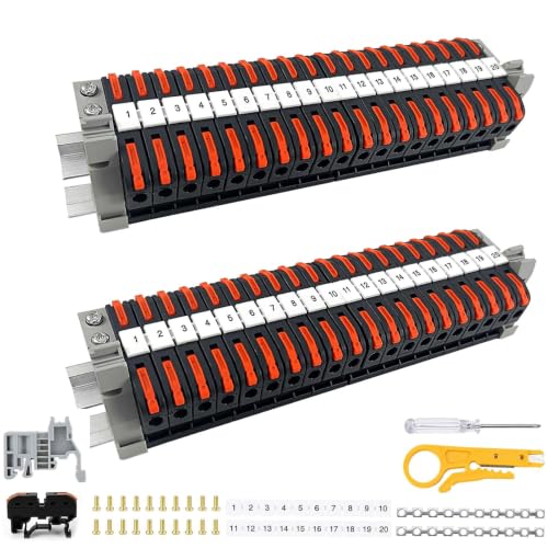 40pcs 0.08-4mm² PCT-211 DIN Rail Terminal Set for Terminal Blocks DIY Wiring of Switchgear and Distribution Boxes
