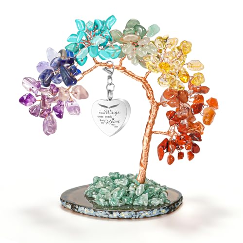SOITIS Small Crystal Tree of Life Ashes Keepsake Heart Pendant Urn Necklace Colorful
