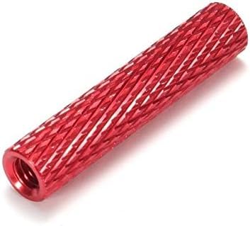 100-piece Rcsupplier M3x45 red aluminum knurled standoffs, 5mm OD spacers for RC drones and FPV parts