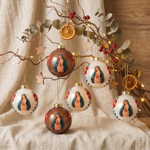 Civaner 6 Pcs Our Lady of Guadalupe Christmas Ornament, Catholic Decoration Virgin Mary