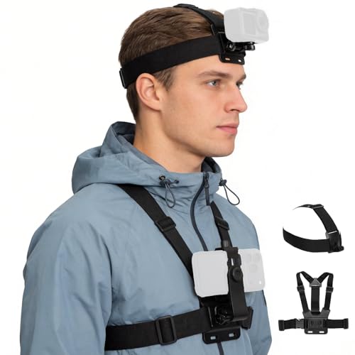 Phone Chest & Head Mount Kit, Action Camera Holder for GoPro, DJI, Insta360