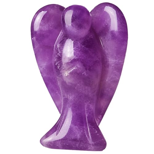 Amethyst Purple Crystal Guardian Angel Statue Healing Decor Gift