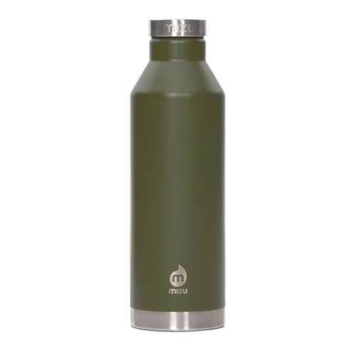 MIZU - V8 Water Bottle | 26 oz. Double Wall Stainless Steel Vacuum Insulated | Narrow Mouth with Leak Proof Cap | Multiple Colors | BPA Free Leaf