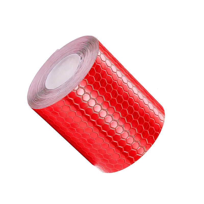 Car Reflective Safety Tape, 2" x 9.8ft Night Warning Car Body Decor Decal, Cuttable High Brightness Waterproof Bumper Sticker, Universal for Most Cars, SUVs, Trucks (Red) 1 PC Red