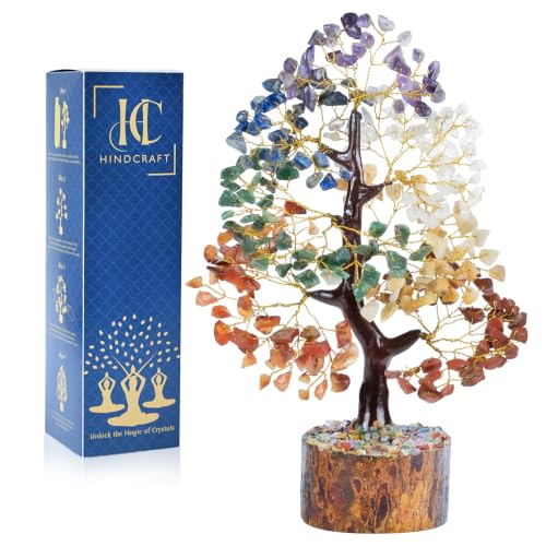 7 Chakra Tree of Life Crystal, Healing Stones & Gemstone Money Tree For Positive Energy, Good Luck, Birthday Gifts for Women, Present for Mom, Sister, Housewarming Gift for New Home, Home Office Decor 7 Chakra