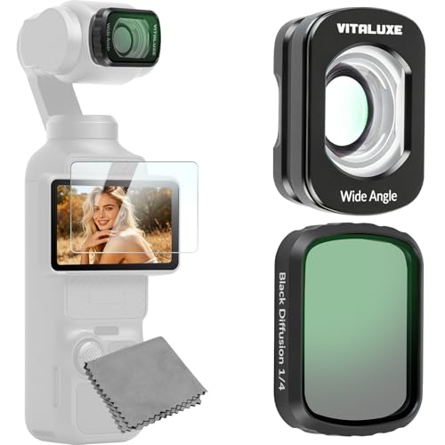 2-Pack Magnetic Wide Angle Lens & Black Diffusion 1/4 Filter Set Black Diffusion 1/4+Wide Angle