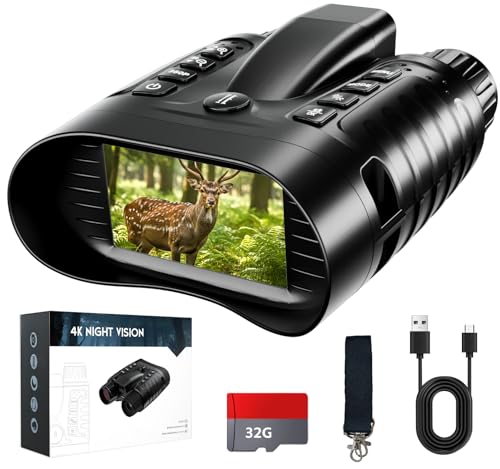 4K Night Vision Binoculars with 350m Rangefinder, 36MP，32GB