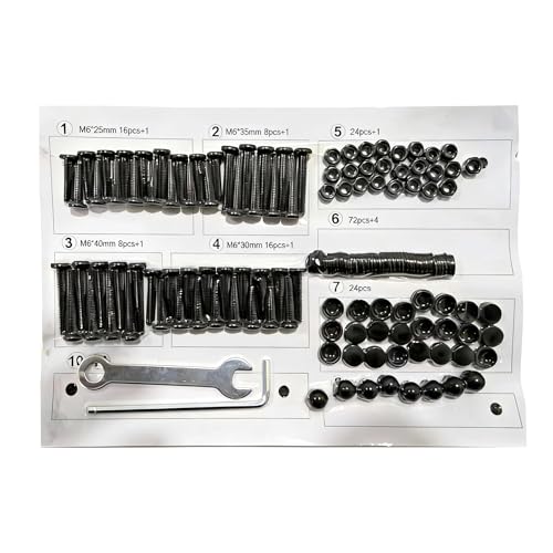 Shintench patio swivel bar stool assembly hardware kit with M6 screws, nuts, washers, wrenches, and screw cover caps