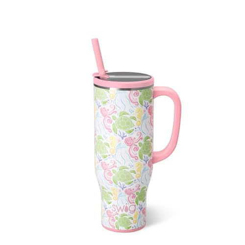 Swig Life 30oz Leakproof To-Go Tumbler with Handle, Summer Salt 30 Ounces