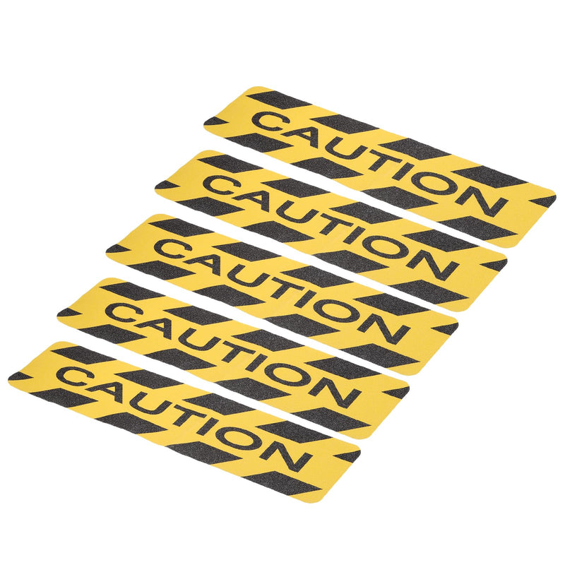 PATIKIL 5Pcs Frosted Non-Slip Tape - 2 ft x 5.91 Inch, Heavy Duty Anti Slip Grip Safety Caution Tape High Adhesion & Waterproof, Suit for - Outdoor/Stairs, Yellow Black