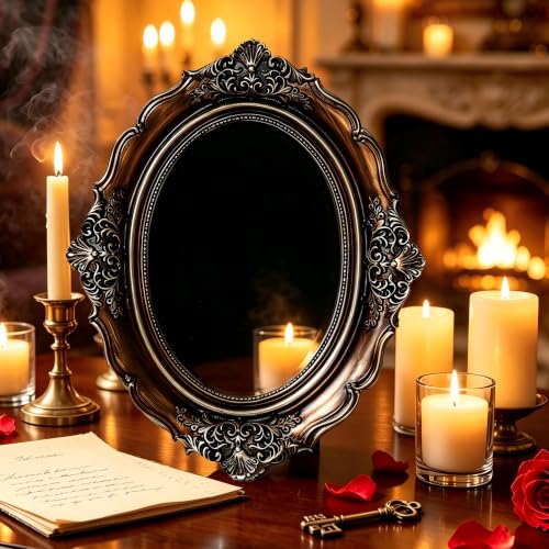 Obsidian Scrying Mirror, Retro Divination Mirror, for Home Decor (C) C