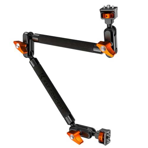 K&F CONCEPT 22" Magic Arm, Overhead Desk Camera Arm Mount, Long Articulating Friction Boom Arm for Phone, Action Camera, LED Light, Microphone 22" Magic Arm Only