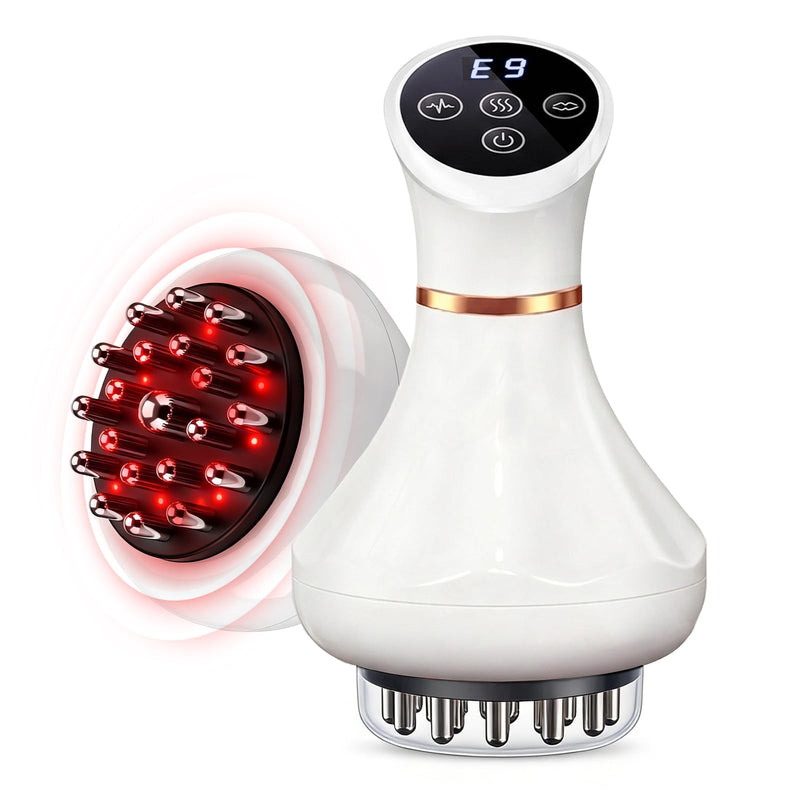 [Australia - AusPower] - Lymphatic Drainage Massager, Lymphatic Massager, Helps Reduce Stretch Marks & Cellulite, for Legs, Arms & Belly, Body Sculpting Machine with Microcurrent, Light, Heat & Vibration, White 