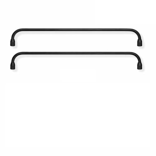 Brushed Gold Aluminum Alloy Shelf Guard Rail, Cabinet Storage Safety Bar, Decorative Shelf Railing for Kitchen Bathroom Closet Organizer, Wall Mounted Easy Installation（Pack of Two）(Black,20in) Black 20in